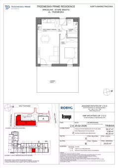 2 pokoje, mieszkanie 39,37 m², parter, oferta nr TR/B/0/5, Trzemeska Prime Residence, Wrocław, Stare Miasto, ul. Trzemeska