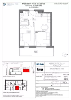 2 pokoje, mieszkanie 38,97 m², piętro 7, oferta nr TR/A/7/7, Trzemeska Prime Residence, Wrocław, Stare Miasto, ul. Trzemeska