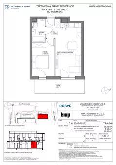 2 pokoje, mieszkanie 38,92 m², piętro 9, oferta nr TR/A/9/6, Trzemeska Prime Residence, Wrocław, Stare Miasto, ul. Trzemeska