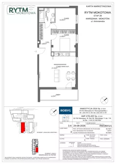 3 pokoje, mieszkanie 62,78 m², piętro 1, oferta nr RM/2B/I/1/1, Rytm Mokotowa 2B, Warszawa, Mokotów, Augustówka, ul. Antoniewska/Kaloryczna