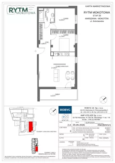 3 pokoje, mieszkanie 62,90 m², piętro 1, oferta nr RM/2B/H/1/1, Rytm Mokotowa 2B, Warszawa, Mokotów, Augustówka, ul. Antoniewska/Kaloryczna