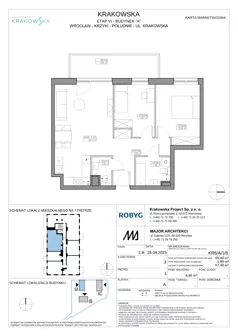 3 pokoje, mieszkanie 65,49 m², piętro 1, oferta nr KR6/A/1/6, Apartamenty Krakowska 6, Wrocław, Przedmieście Oławskie, Krzyki, ul. Krakowska