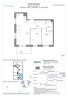 3 pokoje, mieszkanie 57,98 m², piętro 3, oferta nr KR6/A/3/4, Apartamenty Krakowska 6, Wrocław, Przedmieście Oławskie, Krzyki, ul. Krakowska
