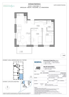 3 pokoje, mieszkanie 57,98 m², piętro 5, oferta nr KR6/A/5/4, Apartamenty Krakowska 6, Wrocław, Przedmieście Oławskie, Krzyki, ul. Krakowska