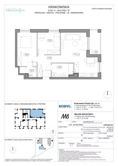 3 pokoje, mieszkanie 65,34 m², piętro 4, oferta nr KR6/B/4/1, Apartamenty Krakowska 6, Wrocław, Przedmieście Oławskie, Krzyki, ul. Krakowska