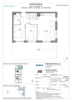 3 pokoje, mieszkanie 61,35 m², parter, oferta nr KR5/E/0/1, Apartamenty Krakowska 5, Wrocław, Przedmieście Oławskie, Krzyki, ul. Krakowska