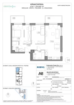 3 pokoje, mieszkanie 75,63 m², piętro 1, oferta nr KR5/E/1/1, Apartamenty Krakowska 5, Wrocław, Przedmieście Oławskie, Krzyki, ul. Krakowska
