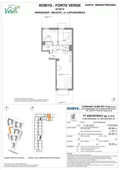 3 pokoje, mieszkanie 60,66 m², parter, oferta nr FVD/2/0/9, Forte Verde, Warszawa, Włochy, Raków, ul. Łopuszańska