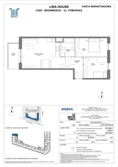 3 pokoje, mieszkanie 56,99 m², piętro 4, oferta nr LH/LHA/D/4/6, Lira House, Łódź, Śródmieście, ul. Pomorska