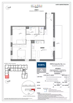 3 pokoje, mieszkanie 63,08 m², piętro 1, oferta nr MC/G/A/1/1, Modern City etap G, Warszawa, Bemowo, Chrzanów, ul. Szeligowska