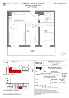 3 pokoje, mieszkanie 58,16 m², piętro 7, oferta nr TR/B/7/4, Trzemeska Prime Residence, Wrocław, Stare Miasto, ul. Trzemeska