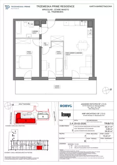 3 pokoje, mieszkanie 58,31 m², piętro 7, oferta nr TR/B/7/3, Trzemeska Prime Residence, Wrocław, Stare Miasto, ul. Trzemeska
