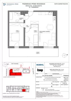 3 pokoje, mieszkanie 58,31 m², piętro 9, oferta nr TR/B/9/3, Trzemeska Prime Residence, Wrocław, Stare Miasto, ul. Trzemeska