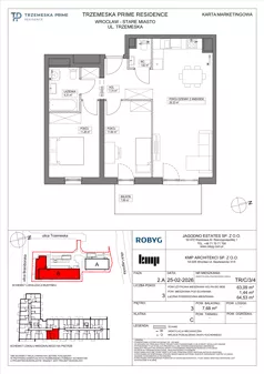 3 pokoje, mieszkanie 63,09 m², piętro 3, oferta nr TR/C/3/4, Trzemeska Prime Residence, Wrocław, Stare Miasto, ul. Trzemeska