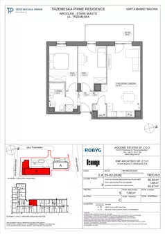 3 pokoje, mieszkanie 60,99 m², piętro 5, oferta nr TR/C/5/2, Trzemeska Prime Residence, Wrocław, Stare Miasto, ul. Trzemeska