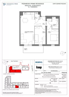 3 pokoje, mieszkanie 63,70 m², piętro 3, oferta nr TR/B/3/6, Trzemeska Prime Residence, Wrocław, Stare Miasto, ul. Trzemeska