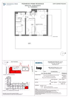 3 pokoje, mieszkanie 63,25 m², parter, oferta nr TR/B/0/2, Trzemeska Prime Residence, Wrocław, Stare Miasto, ul. Trzemeska