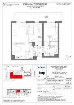 3 pokoje, mieszkanie 61,13 m², piętro 9, oferta nr TR/B/9/6, Trzemeska Prime Residence, Wrocław, Stare Miasto, ul. Trzemeska