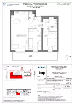 3 pokoje, mieszkanie 63,70 m², piętro 9, oferta nr TR/B/9/5, Trzemeska Prime Residence, Wrocław, Stare Miasto, ul. Trzemeska