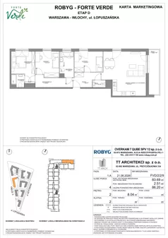 4 pokoje, mieszkanie 83,69 m², piętro 2, oferta nr FVD/2/2/9, Forte Verde, Warszawa, Włochy, Raków, ul. Łopuszańska