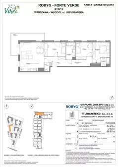 4 pokoje, mieszkanie 84,23 m², piętro 2, oferta nr FVD/2/2/8, Forte Verde, Warszawa, Włochy, Raków, ul. Łopuszańska