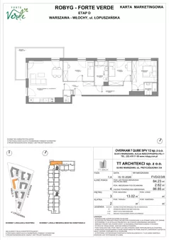 4 pokoje, mieszkanie 84,23 m², piętro 3, oferta nr FVD/2/3/8, Forte Verde, Warszawa, Włochy, Raków, ul. Łopuszańska