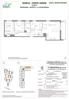 4 pokoje, mieszkanie 83,69 m², piętro 1, oferta nr FVD/2/1/9, Forte Verde, Warszawa, Włochy, Raków, ul. Łopuszańska