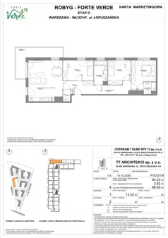 4 pokoje, mieszkanie 84,23 m², piętro 1, oferta nr FVD/2/1/8, Forte Verde, Warszawa, Włochy, Raków, ul. Łopuszańska