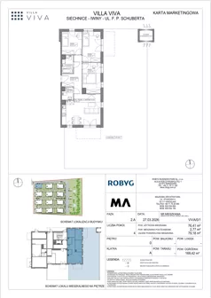 4 pokoje, mieszkanie 76,41 m², parter, oferta nr VV/A/0/1, Villa Viva, Wrocław, Jagodno, Fabryczna, ul. Schuberta