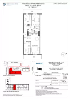 4 pokoje, mieszkanie 89,66 m², piętro 7, oferta nr TR/C/7/2, Trzemeska Prime Residence, Wrocław, Stare Miasto, ul. Trzemeska