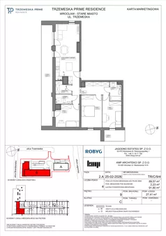 4 pokoje, mieszkanie 89,57 m², piętro 9, oferta nr TR/C/9/4, Trzemeska Prime Residence, Wrocław, Stare Miasto, ul. Trzemeska