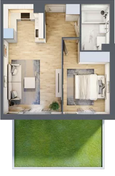 2 pokoje, mieszkanie 40,01 m², parter, oferta nr RM/2A/B/0/1, Rytm Mokotowa, Warszawa, Mokotów, Augustówka, ul. Antoniewska / Piramowicza