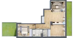 3 pokoje, mieszkanie 60,71 m², parter, oferta nr RM/2A/D/0/1, Rytm Mokotowa, Warszawa, Mokotów, Augustówka, ul. Antoniewska / Piramowicza