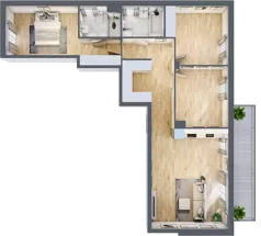 4 pokoje, mieszkanie 88,44 m², piętro 3, oferta nr RM/2A/F/3/7, Rytm Mokotowa, Warszawa, Mokotów, Augustówka, ul. Antoniewska / Piramowicza