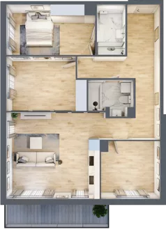 4 pokoje, mieszkanie 87,20 m², piętro 1, oferta nr RM/2A/F/1/2, Rytm Mokotowa, Warszawa, Mokotów, Augustówka, ul. Antoniewska / Piramowicza