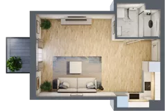 1 pokój, mieszkanie 31,59 m², piętro 3, oferta nr RM/2A/F/3/4, Rytm Mokotowa, Warszawa, Mokotów, Augustówka, ul. Antoniewska / Piramowicza