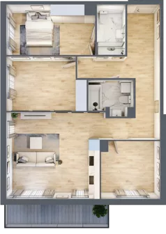 4 pokoje, mieszkanie 87,20 m², piętro 1, oferta nr RM/2A/G/1/2, Rytm Mokotowa, Warszawa, Mokotów, Augustówka, ul. Antoniewska / Piramowicza
