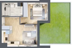 2 pokoje, mieszkanie 38,92 m², parter, oferta nr RR/6A/D/0/3, Royal Residence 6A, Warszawa, Wilanów, Błonia Wilanowskie, ul. Sarmacka