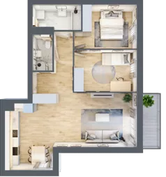3 pokoje, mieszkanie 68,87 m², piętro 1, oferta nr KR8/A/1/1, Apartamenty Krakowska 8, Wrocław, Przedmieście Oławskie, Krzyki, ul. Krakowska