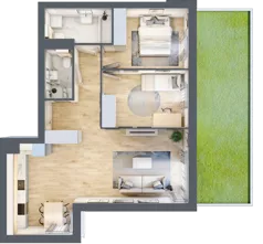 3 pokoje, mieszkanie 68,87 m², parter, oferta nr KR8/A/0/1, Apartamenty Krakowska 8, Wrocław, Przedmieście Oławskie, Krzyki, ul. Krakowska