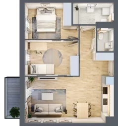 3 pokoje, mieszkanie 58,54 m², piętro 2, oferta nr KR8/A/2/4, Apartamenty Krakowska 8, Wrocław, Przedmieście Oławskie, Krzyki, ul. Krakowska