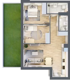 3 pokoje, mieszkanie 66,22 m², parter, oferta nr KR8/B/0/8, Apartamenty Krakowska 8, Wrocław, Przedmieście Oławskie, Krzyki, ul. Krakowska