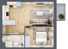 2 pokoje, mieszkanie 39,03 m², piętro 1, oferta nr KR8/B/1/6, Apartamenty Krakowska 8, Wrocław, Przedmieście Oławskie, Krzyki, ul. Krakowska