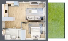 2 pokoje, mieszkanie 39,00 m², parter, oferta nr KR8/B/0/5, Apartamenty Krakowska 8, Wrocław, Przedmieście Oławskie, Krzyki, ul. Krakowska