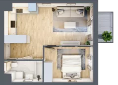 2 pokoje, mieszkanie 38,73 m², piętro 1, oferta nr KR8/C/1/8, Apartamenty Krakowska 8, Wrocław, Przedmieście Oławskie, Krzyki, ul. Krakowska
