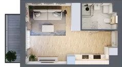 1 pokój, mieszkanie 29,12 m², piętro 1, oferta nr KR8/C/1/4, Apartamenty Krakowska 8, Wrocław, Przedmieście Oławskie, Krzyki, ul. Krakowska