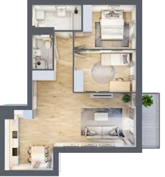 3 pokoje, mieszkanie 68,01 m², piętro 1, oferta nr KR8/C/1/1, Apartamenty Krakowska 8, Wrocław, Przedmieście Oławskie, Krzyki, ul. Krakowska
