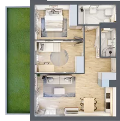 3 pokoje, mieszkanie 59,51 m², parter, oferta nr KR8/D/0/6, Apartamenty Krakowska 8, Wrocław, Przedmieście Oławskie, Krzyki, ul. Krakowska