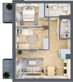 3 pokoje, mieszkanie 59,51 m², piętro 1, oferta nr KR8/D/1/7, Apartamenty Krakowska 8, Wrocław, Przedmieście Oławskie, Krzyki, ul. Krakowska