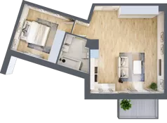 2 pokoje, mieszkanie 49,24 m², piętro 2, oferta nr PPO/M/B/2/8, Port Popowice IVa, Wrocław, Pilczyce-Kozanów-Popowice Północne, Popowice, ul. Białowieska